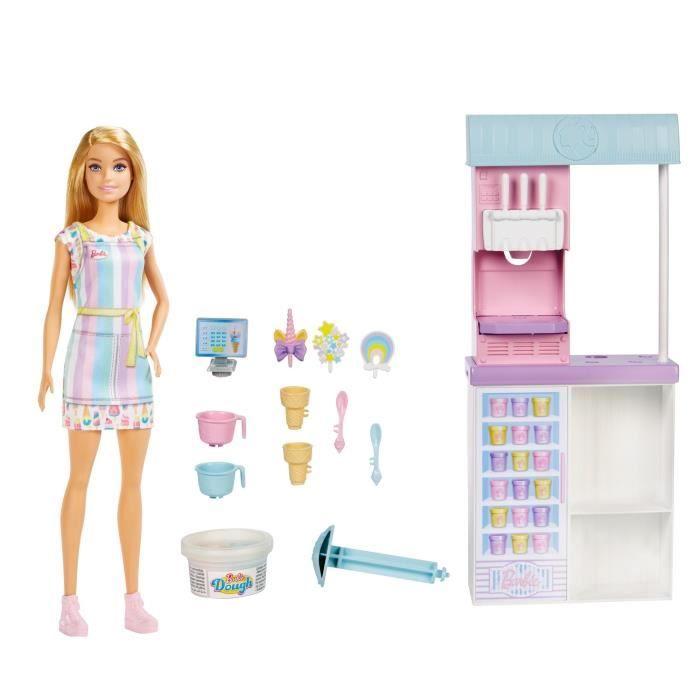 Barbie - coffret marchande de glaces - poupée mannequin - dès 3 ans