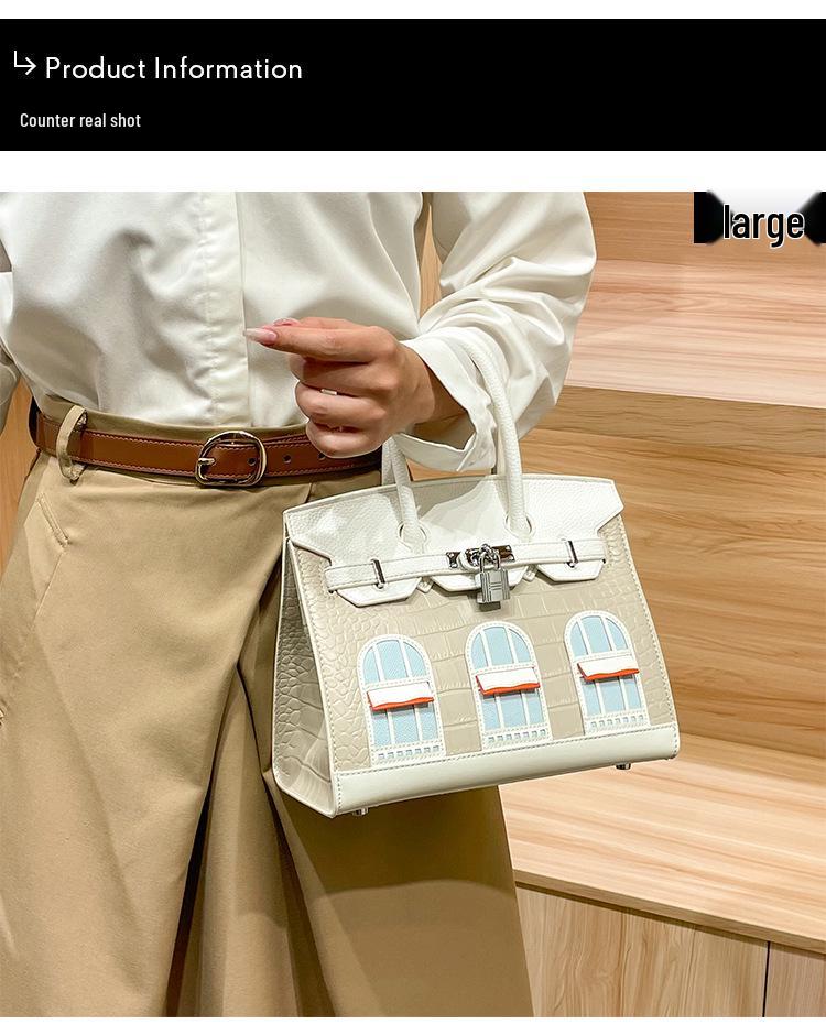 Platinum Women's Crocodile Pattern Color Block Handbag - European & American Fashion