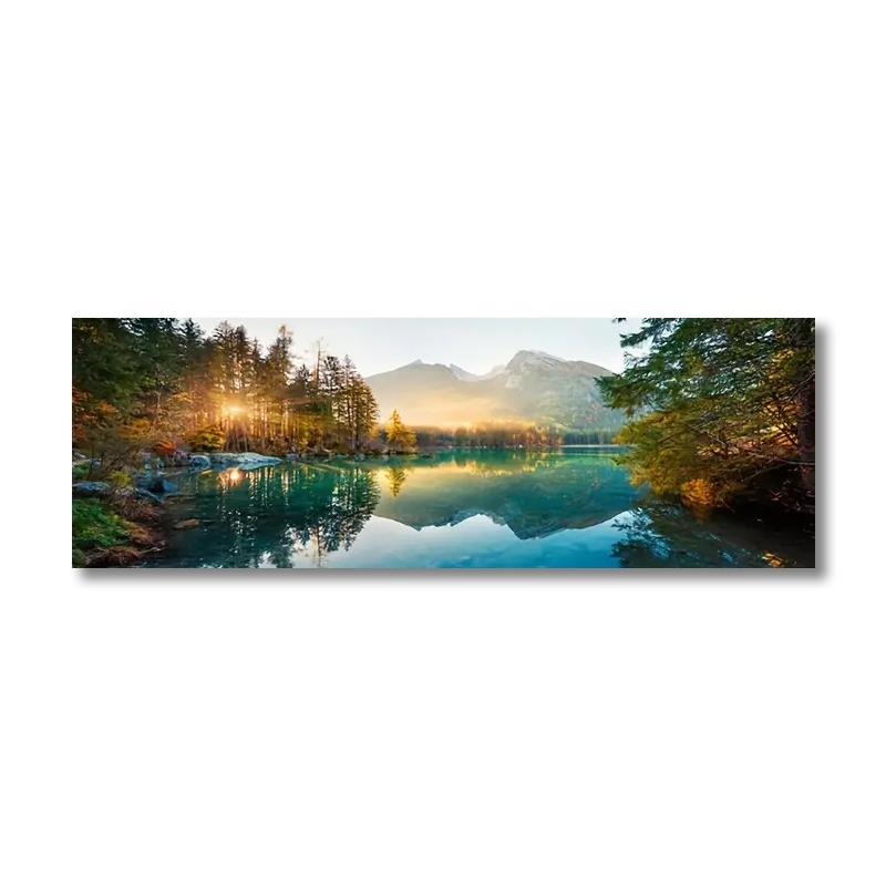 1pc Canvas Poster Modern Art Lake Light Mountain Color Mountain Water Painting Beautiful Scenery Living Room Home Decoration