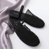 Baotou Fischernetz Flache Schuhe Sommer Atmungsaktives Netz Hohl Bequem Weiche Sohle Sandalen Rutschfest Leichte Hausschuhe