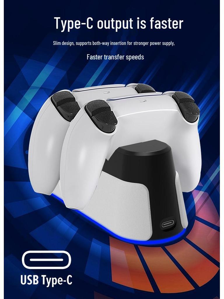 PS5 Dual Controller Fast Charging Dock with RGB Lights