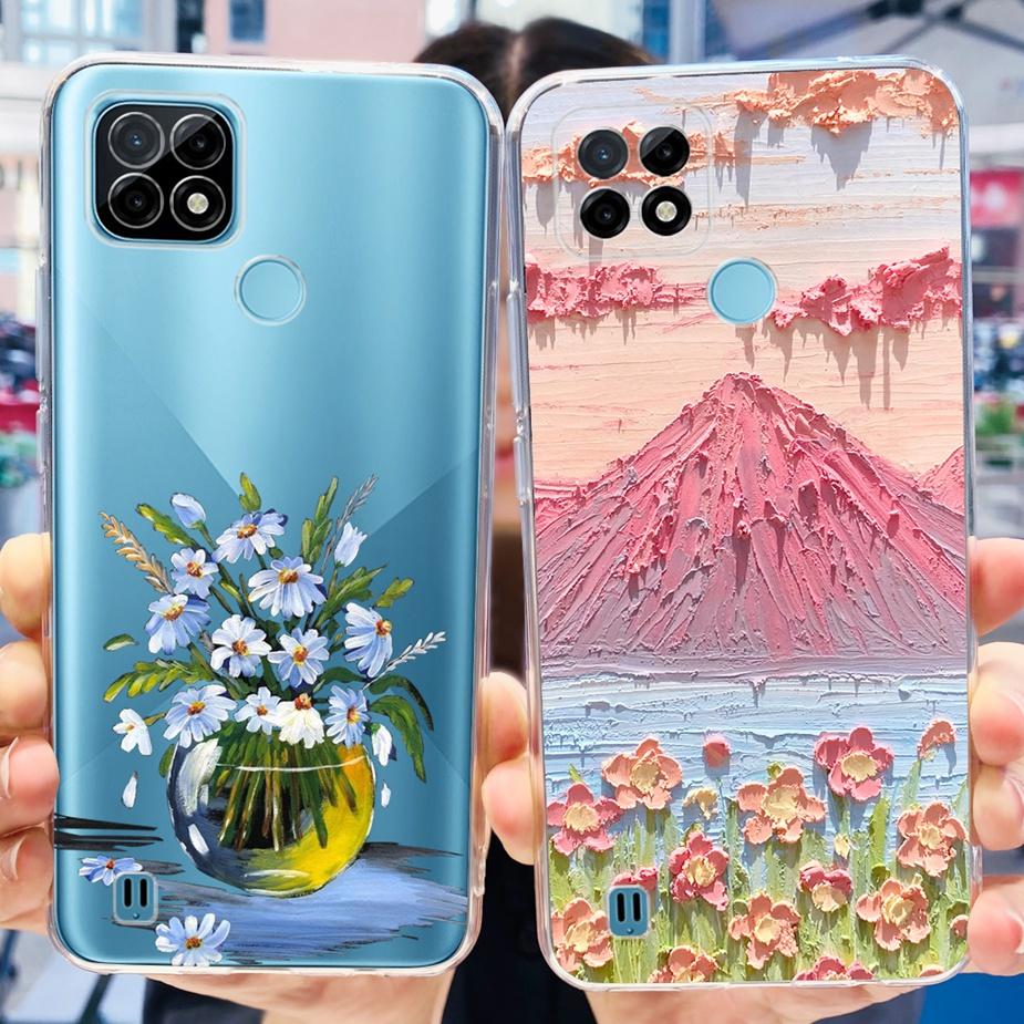 Für Realme C21Y C25Y Hülle Niedliche Bemalte Abdeckung Weiche Silikon Handyhülle Für Realme C25Y C 21 Y RealmeC21Y RelmeC25Y Rückabdeckung Taschen