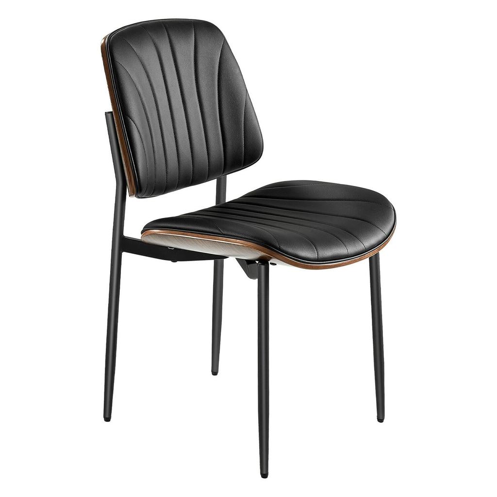 Modern Dining Room Accent Chairs Set of 4, Upholstered Leather Side Chair for Dining Tables, Space-Saving Kitchen Table Chair with Thick Cushions and