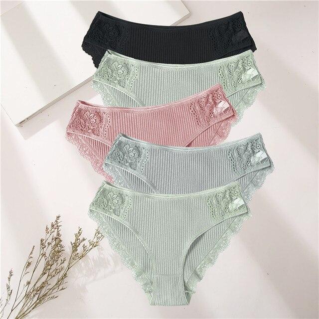 

FINETOO 5 шт./компл. хлопковое нижнее белье, женские трусики, комплект, удобные трусы, кружевные трусы с цветочным принтом для женщин, сексуальные трусики с низкой посадкой, нижнее белье XXL