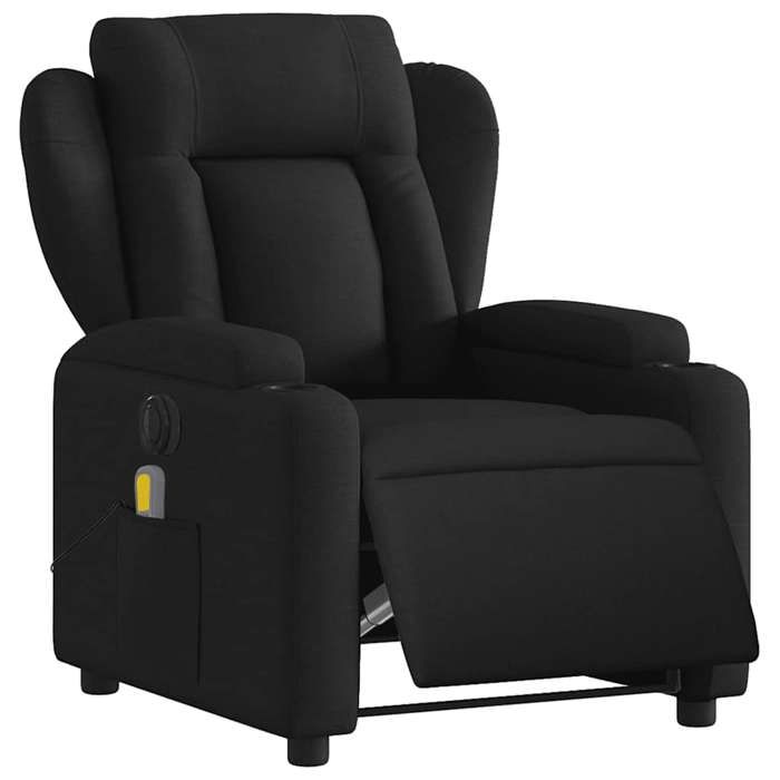 VidaXL Electric Reclining Massage Armchair Black Fabric 3204472