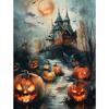Spooky Halloween Town Folk Magical Forest Ghost Pumpkin Illustration Poster Canvas Painting Wall Pictures Holiday Home Decor