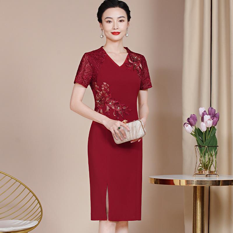 Elegant Spring Plus Size Mother-in-law Wedding Banquet Dress