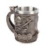 Viking Beer Mug Vintage Large Capacity Stainless Steel Liner Mug Resin Process Ornaments for Beer Coffee L
