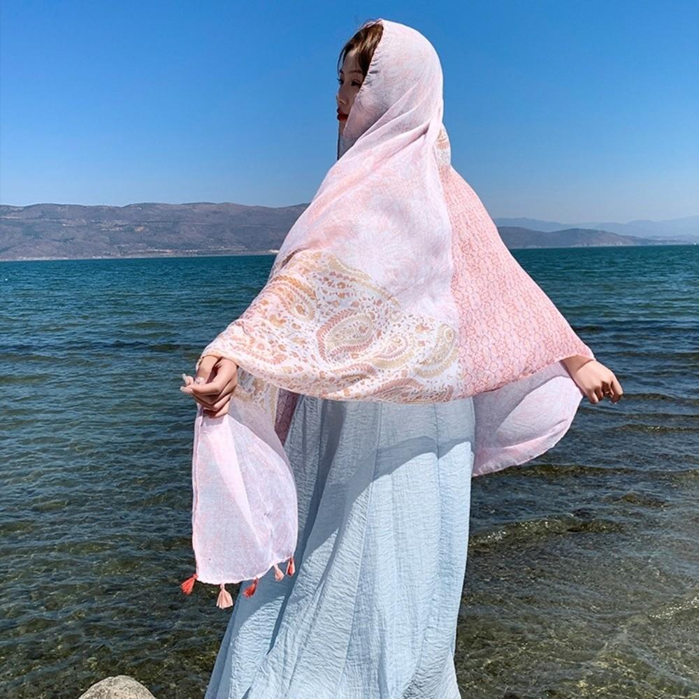 Paisley Sunscreen Scarf Shawl Knot Button National Style Cloak Fashion Cardigan Cape Beachside