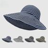 Foldable Sunshade Fisherman Hat With Wide Brim And Striped Pattern For Summer Outdoor Activities