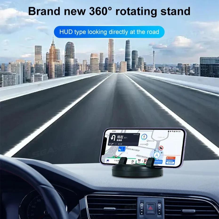 Universal Dashboard Car Phone Mount 360° Rotation Luminous Number Plate Holder Stable Anti-Slip Vehicle GPS Holder