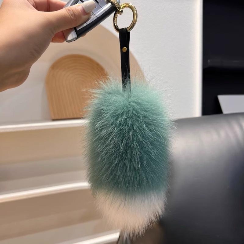 Faux Animal Tail Keyring Unique Key Charm Pendant Elegant Bag Decoration Colorful Pendant for Handbags and Backpacks