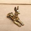 1pc Vintage Brass Egyptian Pharaoh Hound Statue - Exquisite Decorative Art Piece for Home, Office, or Cafe, Ideal for Bookshelve