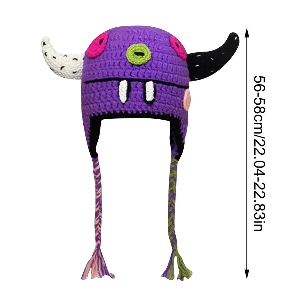 Cute And Funny Hat, Handmade Knitted Ear ,  And Winter Warm Woolen Hat, Men's And Women's Cartoon Parent-child Korean Version Hat