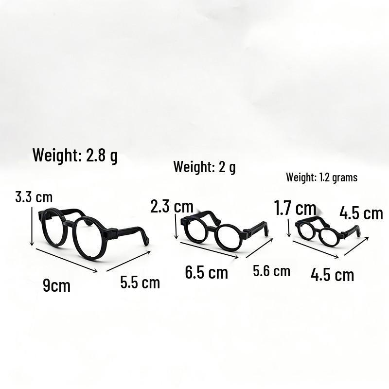 10cm & 20cm Cotton Plush Bear Glasses - Self-Deprecating Bear Doll Accessories