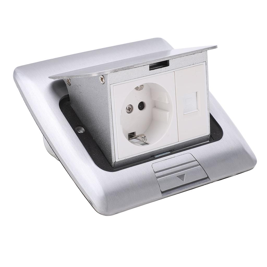 Floor Socket Waterproof Good Sealing Embedded Safe Practical Silver Half Arc Bounce Floor Socket 250V 16A