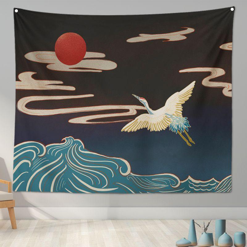 Home Decoration Japanese Ukiyo-e Tapestry Kanagawa Surf Hanging Cloth Wine Shop Japanese Tapestry Hanging Painting