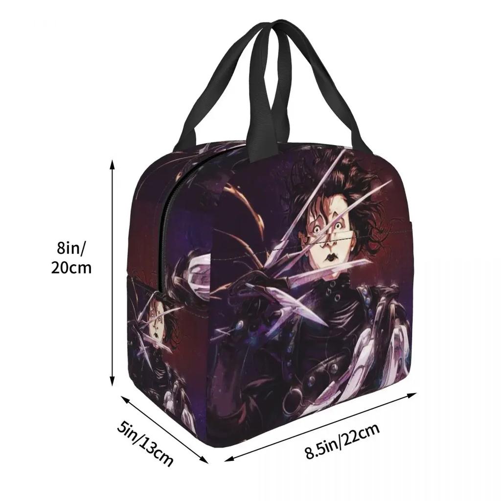 Edward Scissorhands Insulated Lunch Bag for Women Children Leakproof Food Boxes Thermal Lunch Box Tote