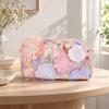 Slim Profile Sequined Woven Pouch Bag Lightweight Embroidered Floral Handbag
