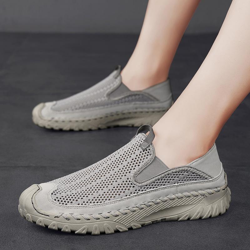 

Casual shoes men s 2025 summer new mesh breathable hollow one pedal mesh shoes running light non-slip sports tide 44