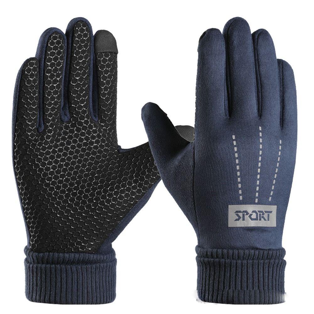 Korean Style Winter Warm Gloves Keep Warm Full Finger Mittens Soft Suede Gloves Student