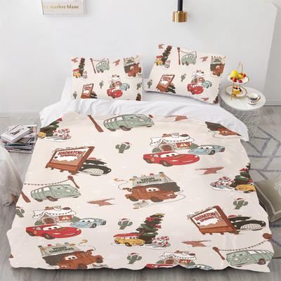 Conjunto de Capa de Edredom Relâmpago McQueen Cobertor Roupa de Cama Conjunto de Roupa de Cama 3D Infantil Conjunto de 3 Peças 1 Capa de Edredom Tamanho King