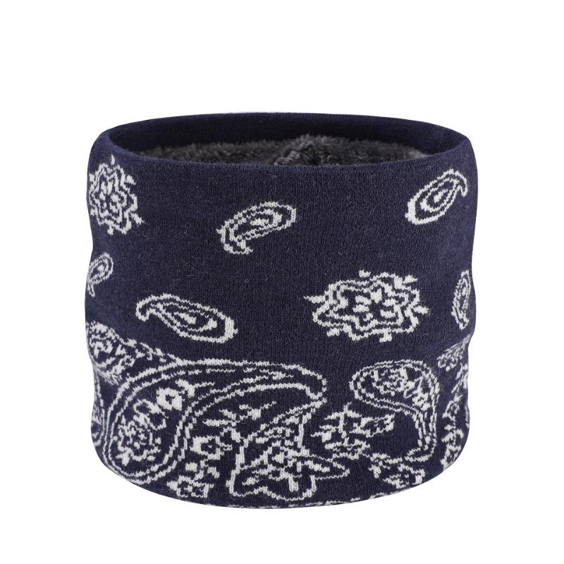 Hot-selling winter velvet warm scarf men's and women's knitted printed totem scarf thickened neck cover