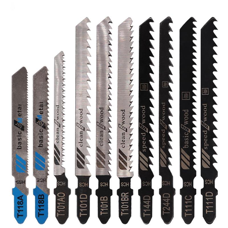 20 Pcs/set HCS Assorted JigSaw Blades for Wood Plastic and Aluminum Fine and Medium Tooth Saw Blades Jigsaw Blades T-Shaft