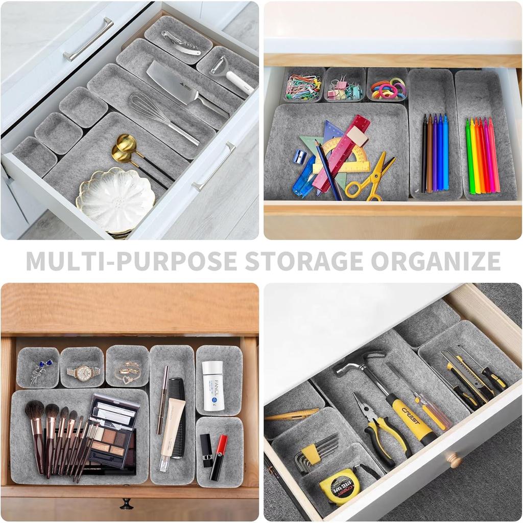 8PC/Set Drawer Organizers Storage Box Felt Storage Bins Toy Basket Shelf Cubes Foldable Drawer Dividers Desk Organisers