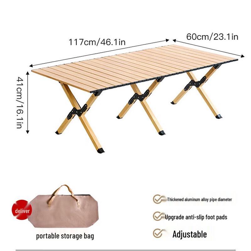 OEING Portable Aluminum Alloy Folding Camping Table