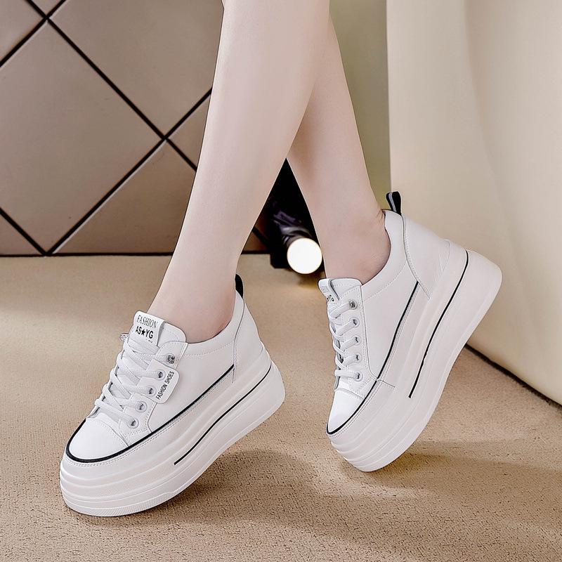 Inner heightening platform casual shoes autumn season new dad shoes elastic band single shoes