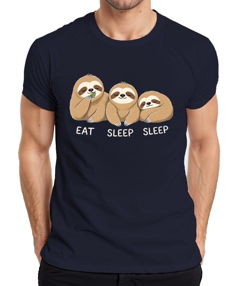 Eat Sleep Sleep Sloth Three Cute Relaxed Gift Birthday Unisexs Tshirt