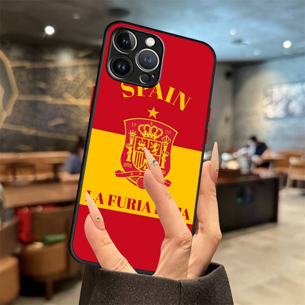 

Spain Flag Cover For iPhone X XR XS 11 12 13 14 15 16 pro MAX mini Phone Case Matte shockproof iPhone 12 pro