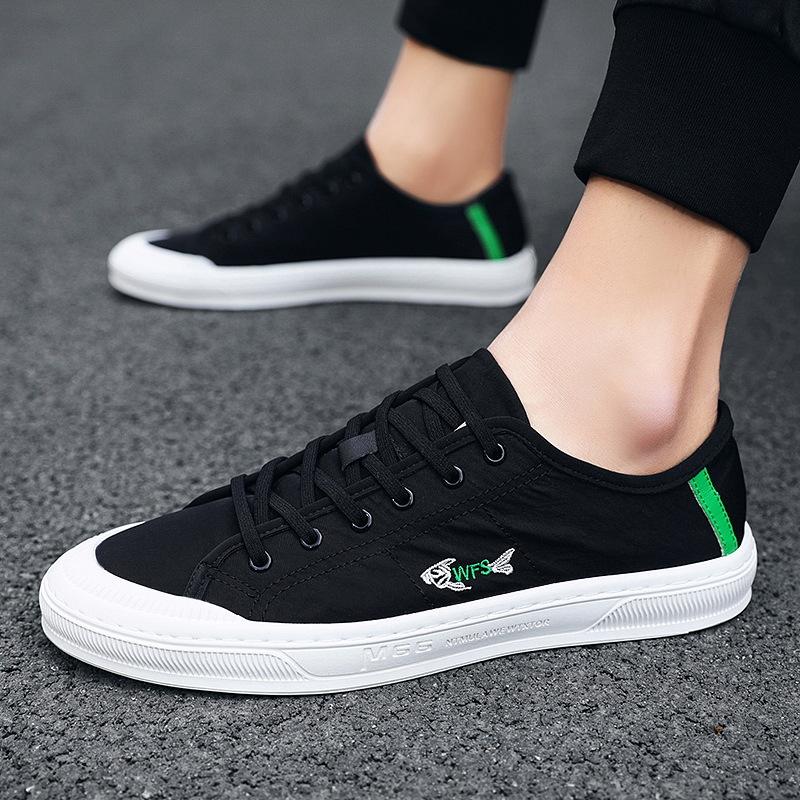 

Shoes New Ice Silk Xiaobai Flat Shoes White Shoes Canvas Casual Spring Light Sneakers 44 чорний
