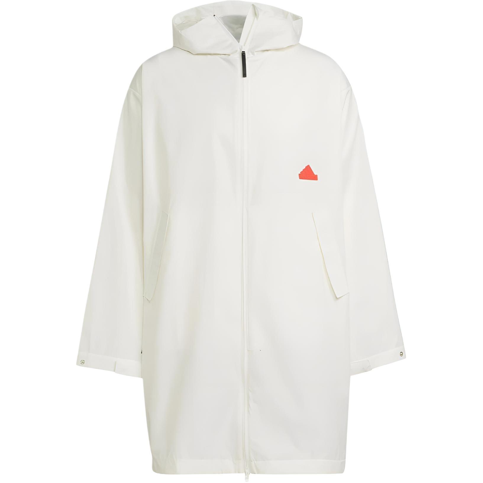 Men s adidas Logo Solid Color Hooded Jacket Windbreaker White HN1943 XXL
