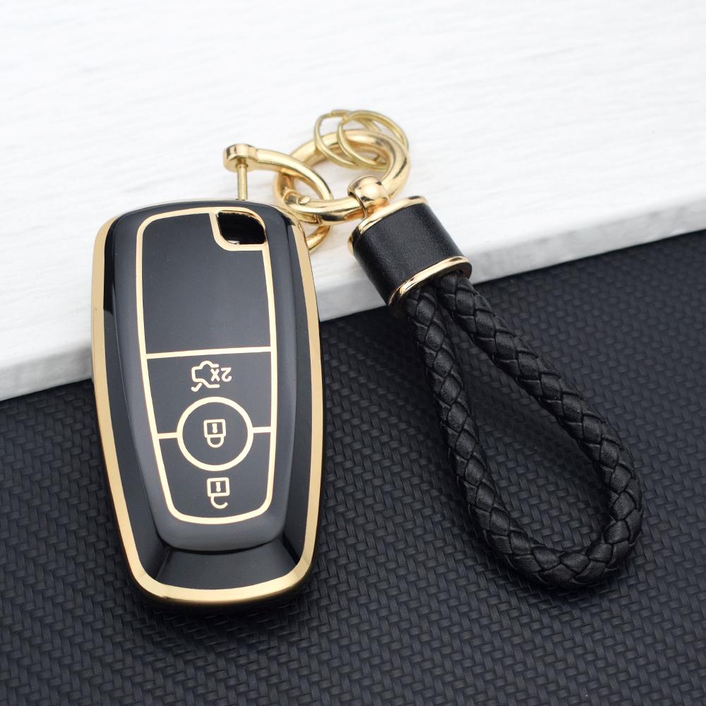 TPU Car Key Case Cover for Ford Fusion Edge Mustang Explorer F150 F250 F350 F450 2/3/4/5 Buttons Key Fob Protector Key Chain Set