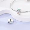 Charms Fit Original Beads 925 Silver Clip Charms Zircon Silicone Spacer Beads fit Bracelet Women DIY Gift