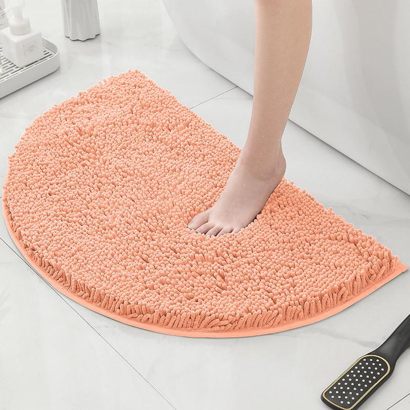 Bathroom Non-Slip Floor Mat Door Mat Absorbent Carpet Bathroom Door Mat Chenier Encrypted Semicircular Foot Mat