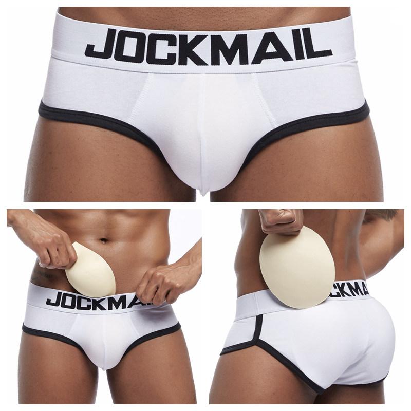 Briefs JOCKMAIL Adjustable Buttock Lift Buttock Augmentation Front and Back Removable Foam Pads Enhanced Men's Underwear