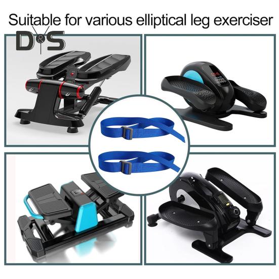 2Pcs Rowing Machine Pedal Strap Adjustable Elliptical Leg Exerciser Foot Strap Under-Desk Elliptical Machine Pedal Trainer Strap Replacement
