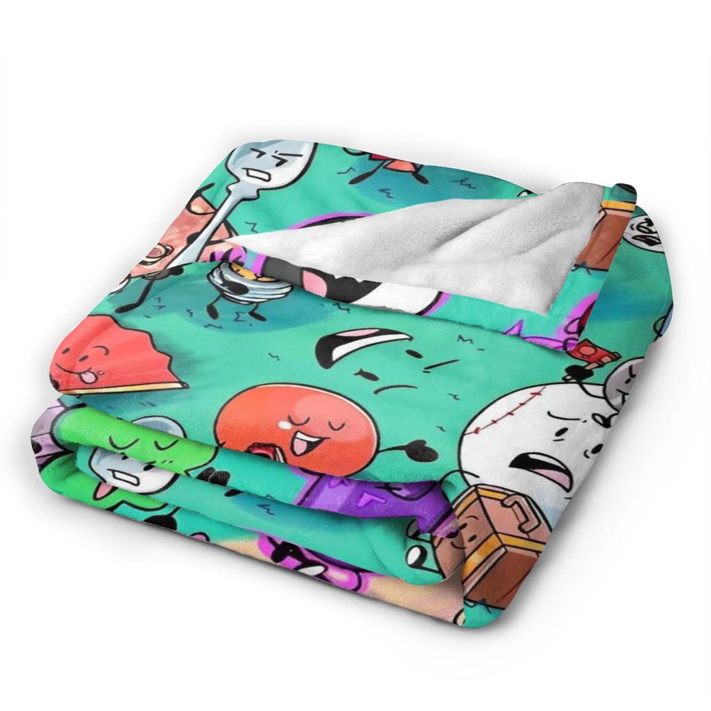 Cartoon Blankets Bfdi Flannel Funny Warm Throw Blanket for Home Autumn/Winter