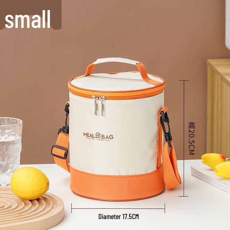 Insulated Round Lunch Bag for Office Workers - Waterproof & Thick Aluminum Foil