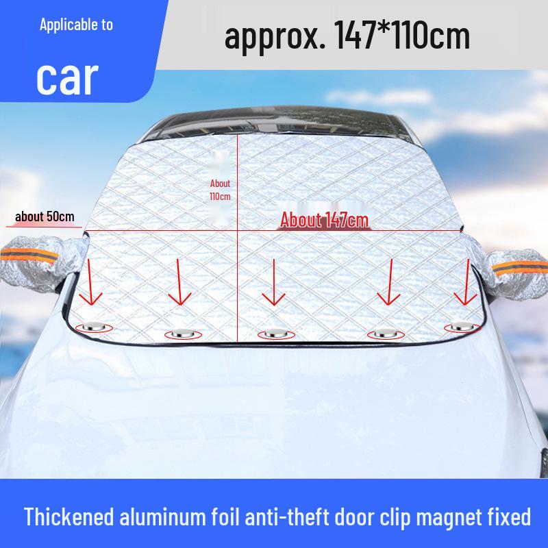 Car Front Windshield Magnetic Sunshade - Blackout, Heat Insulation & Snow Shield  