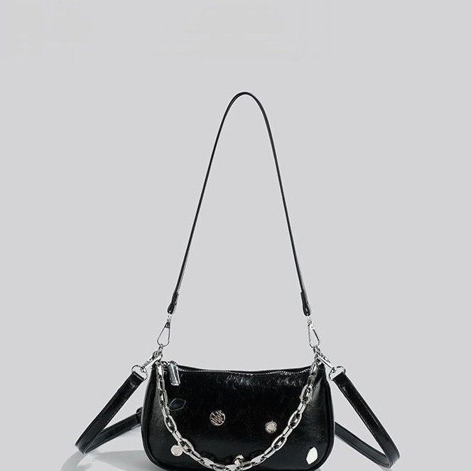 Crescent moon bag niche high-end baguette bag women's fashion shoulder underarm bag versatile messenger bag women