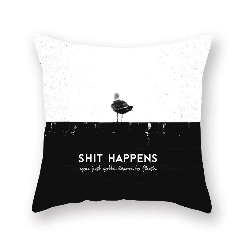 Bedroom Living Room Sofa Cushion Cover Pillowcase Fashion Decor Black Gray Lip Eye Print