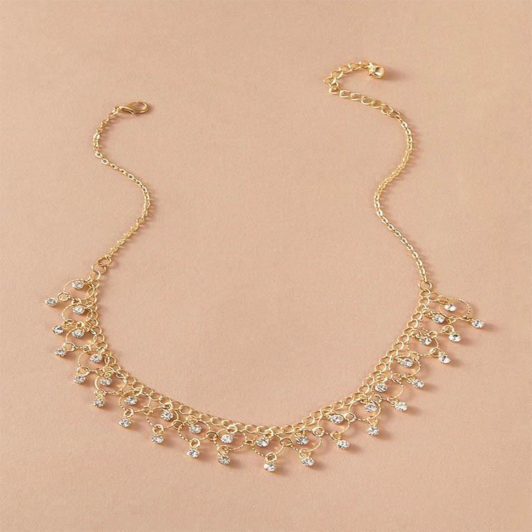 Women's Geometric Water Drop Clavicle Necklace with Micro-Paved Zircon