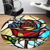 1pc Rose StainedGlass Office Round Area Rug, Under Office Chairs Bedroom Living Room Home Decor, Room Deco, Available In Various Sizes L1024370