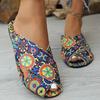Wind flat-bottomed slippers slippers female fashion summer new fashion ethnic print