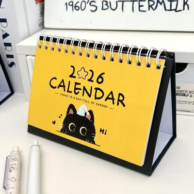 2026 Large Cat-Themed Desktop Calendar & Planner - Bilingual English/Chinese Monthly Weekly Planner Book(October 2026-Dec 2026)