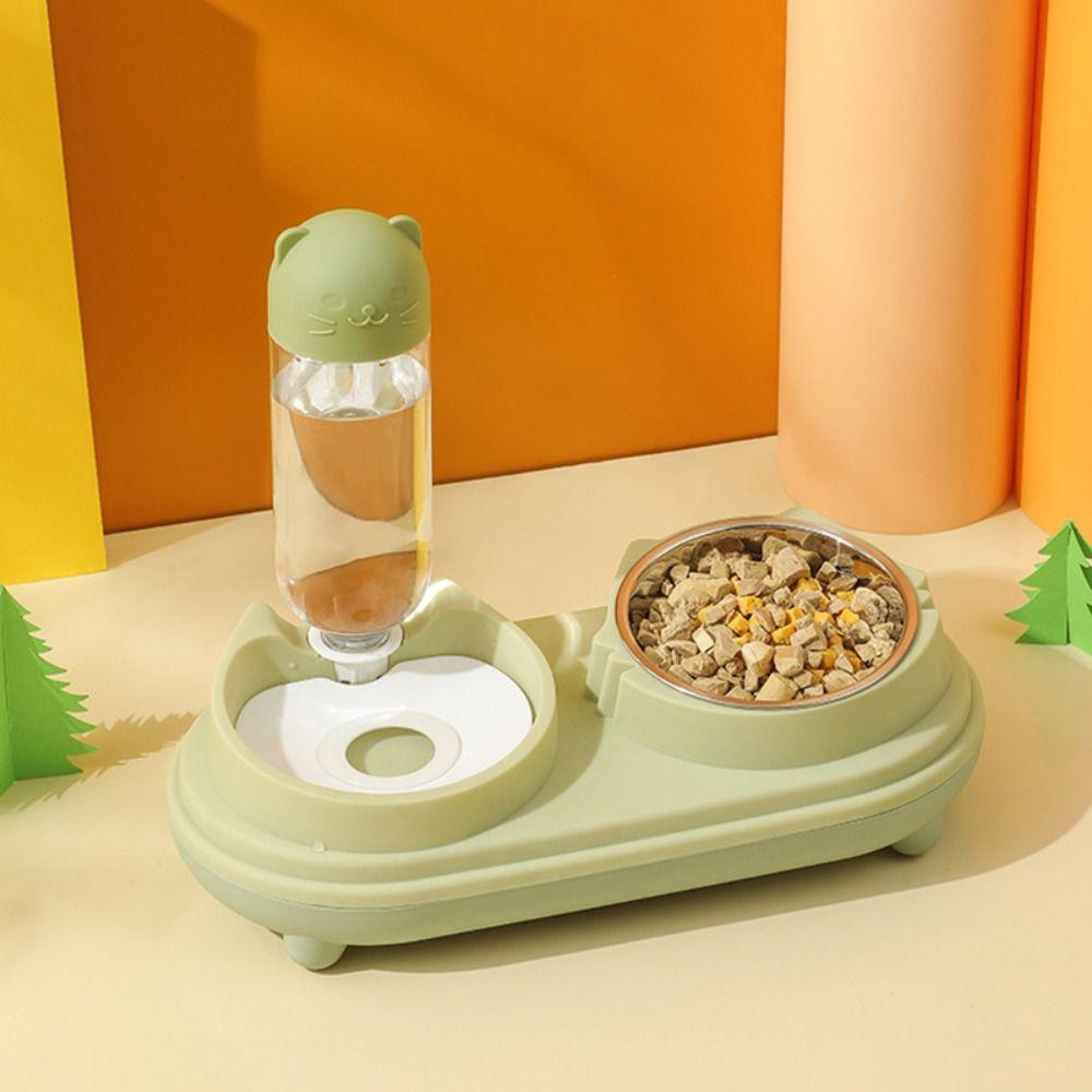 Non-slip Cat Drinking Bowls Spill Proof Pet Water Food Bowl Cat Double Bowl  Multi-Pet